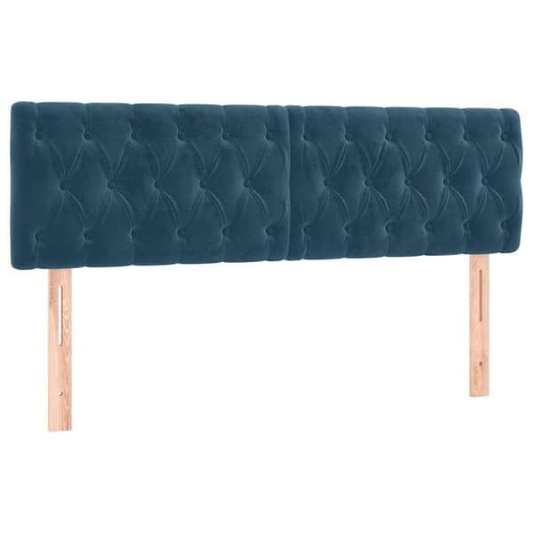Maison Exclusive - Mörkblå sänggavlar 160 x 7 x 78/88 cm Sammet Mörkblå