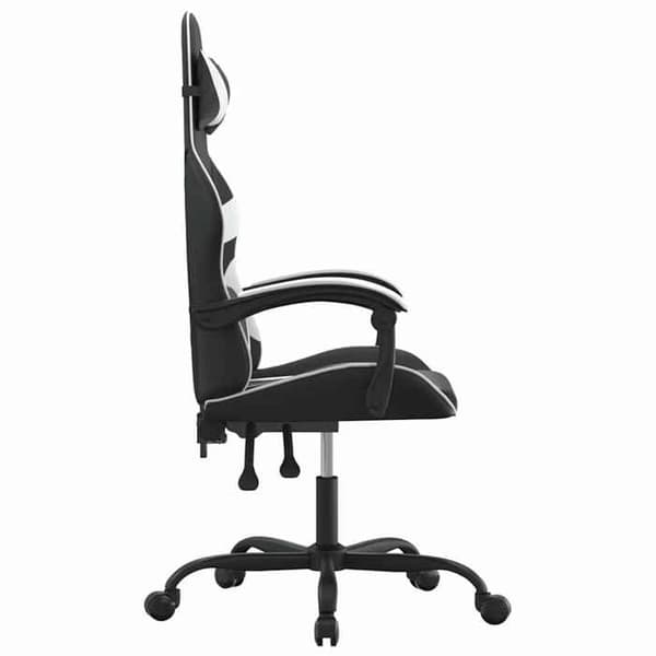 Maison Exclusive - Svart och vit snurrande spelstol i konstläder