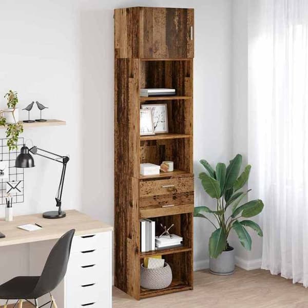 Buffé hög - EXKLUSIVT HUS - 50 x 42,5 x 225 cm - Kompositträ - Väggmontering - Nutida brun