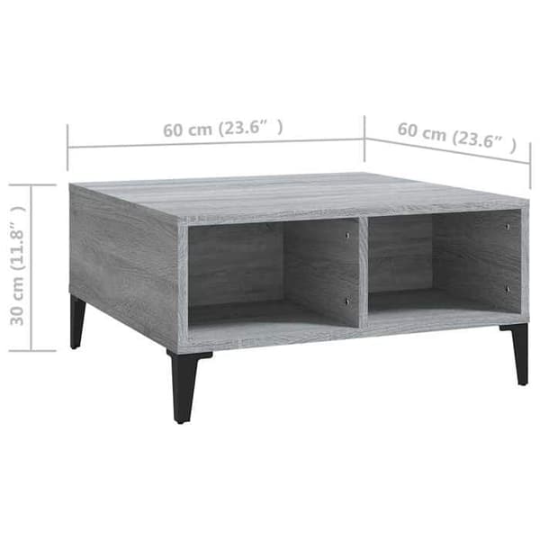 Maison Exclusive - Soffbord sonoma grå 60x60x30 cm ingenjörsträ sonoma grå