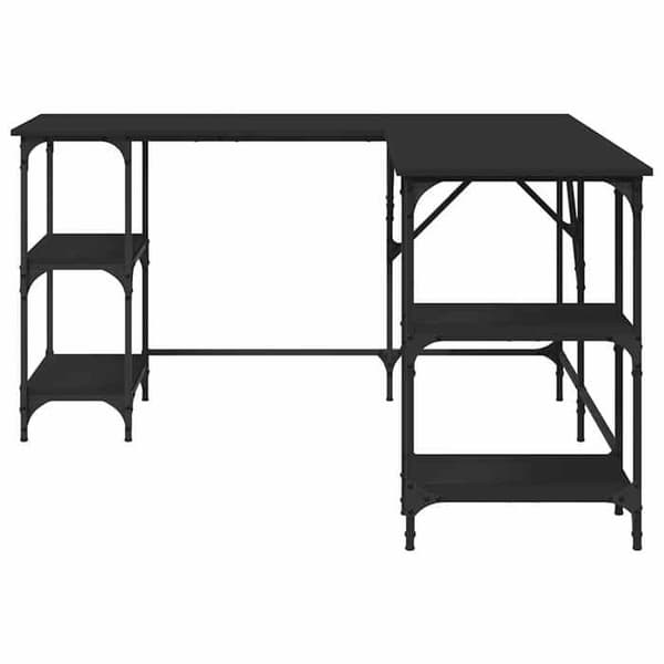 Maison Exclusive - Sort skrivebord 139x139x75 cm ingeniørtræ