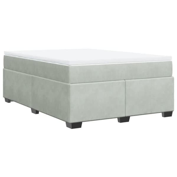 Maison Exclusive - Seng solid bund med socker og madras Grå 160x200cm Velour