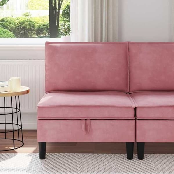 Maison Exclusive - Mellem sofa med opbevaring i rosa velour