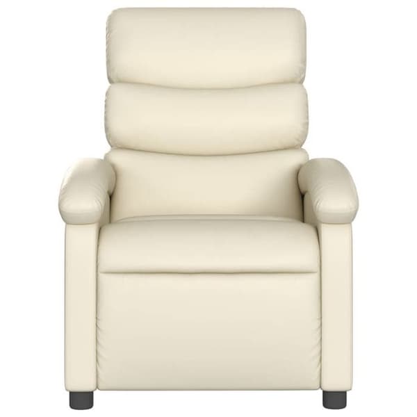 Maison Exclusive - Lutad massagefåtölj i krämfärgad konstläder Grädde