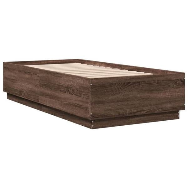 Maison Exclusive - Sengestel uden madras i brunt egetræ 75x190 cm