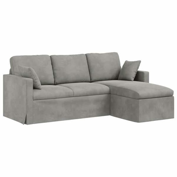 Maison Exclusive - Lys grå sofa 198 x 134 x 80 cm velour