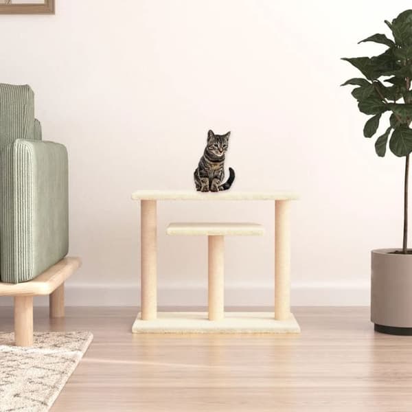 Maison Exclusive - Kattträd med plattformar i kräm 62,5 cm Grädde