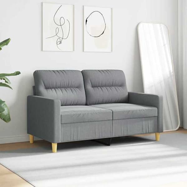 Soffa 2 platser - MAISON EXCLUSIVE - Maison Exclusive - Ljusgrå - Andningsbart tyg - Robust metallram Ljusgrått