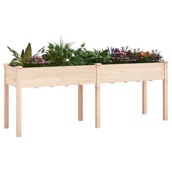 Maison Exclusive - Blomlåda med foder 203x53x76 cm massiv granträ