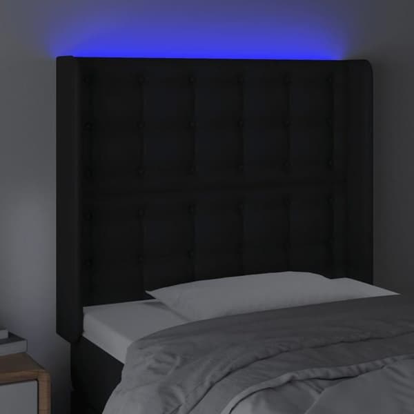 Maison Exclusive - LED Hovedgærde Sort 103x16x118/128 cm Simili Læder