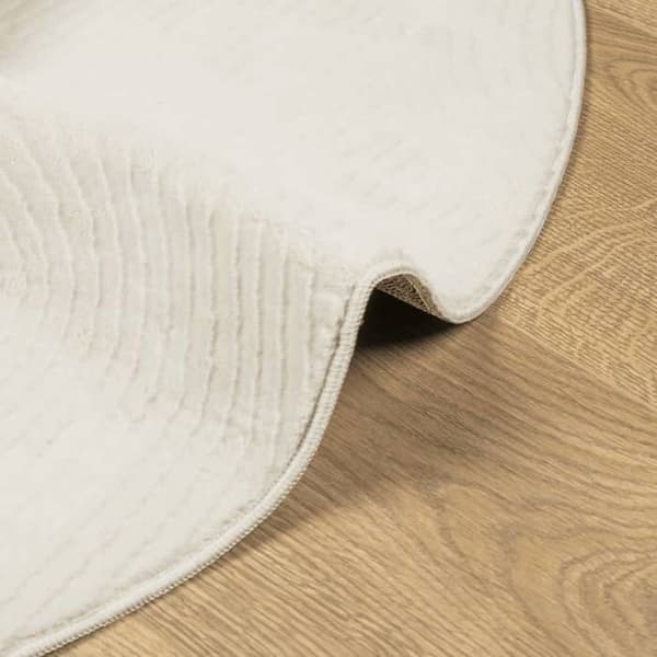 Tæppe - MAISON EXCLUSIVE - IZA - Korte hår - 100% polyester - Ø 200 cm Grädde