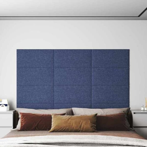 Maison Exclusive - Væghovedgærde 12 stk 60 x 30 cm Blå stof