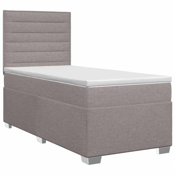 Maison Exclusive - Boxspring seng med madras Taupe 100 x 200 cm Stof