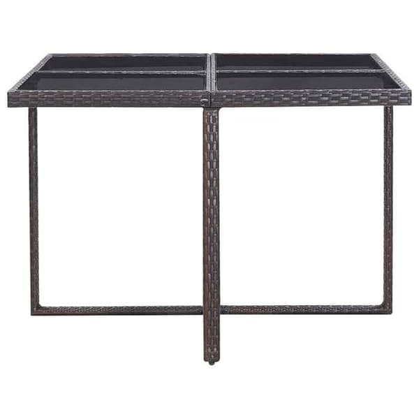 Maison Exclusive - Utomhusmatgrupp med kuddar 9 delar Flätad resin
