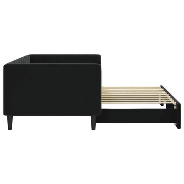 Maison Exclusive - Musta 90x190 cm samettinen vuodesohva, jossa on vuodevaatelaatikko