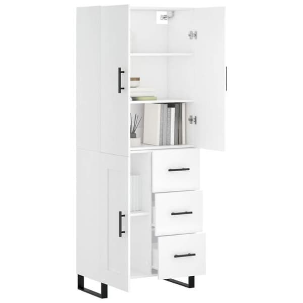 Maison Exclusive - Buffé hög Vit 69,5x34x180 cm Ingenjörsträ Vit