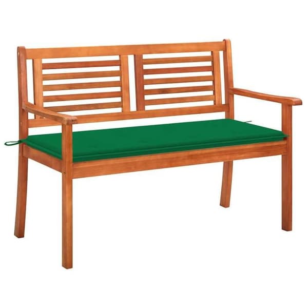 Maison Exclusive - Bænk til haven 2 pladser med pude 120 cm Eucalyptus træ