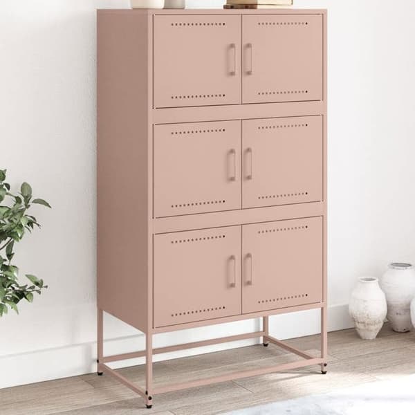 Maison Exclusive - Buffé rosa 68,5x38,5x123,5 cm stål