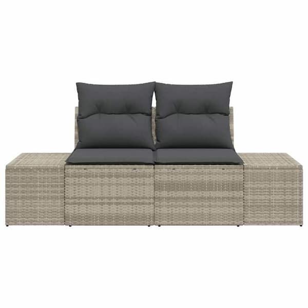 Trädgårdsoffan - EXKLUSIVT HUS - 184 x 62 x 69 cm - Grå - Poly rattan - Stålram Grå