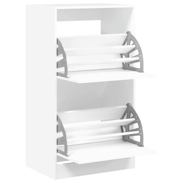 Maison Exclusive - Skoskab med 2 foldbare skuffer hvid 60x42x108 cm