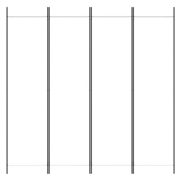 Maison Exclusive - Avskiljande vägg 4 paneler Vit 200x200 cm Tyg