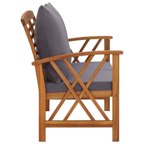 Maison Exclusive - Bænk til haven med puder 119 cm Solid akacietræ Ej specificerat