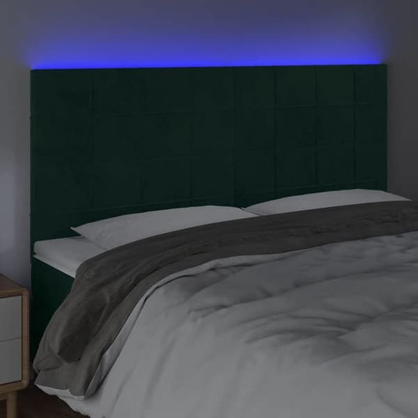 Maison Exclusive - LED-pääty, tummanvihreä 200x5x118/128 cm sametti mörkgrön