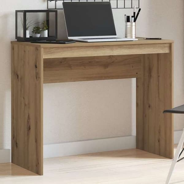 Maison Exclusive - Håndlavet egetræskontor 90x40x72 cm ingeniørtræ