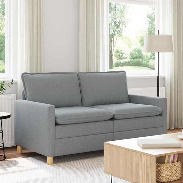 Divaani - MAISON EXCLUSIVE - 156 x 81 x 87,5 cm - Vaaleanharmaa - Kangas - Metallirunko Ljusgrått