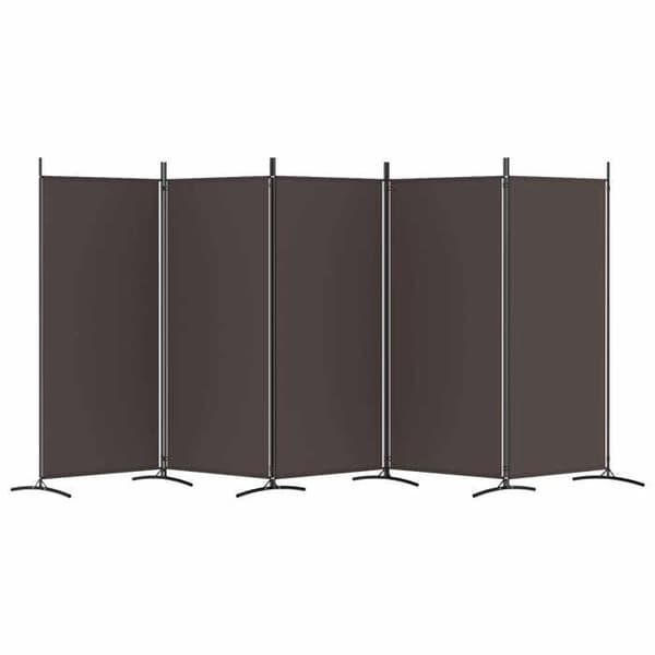 Maison Exclusive - Avskiljande vägg 5 paneler Brun 433x180 cm Tyg
