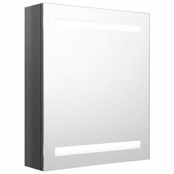 Maison Exclusive - Spegel LED badrumsskåp Grå glansig 50x14x60 cm Glänsande grå
