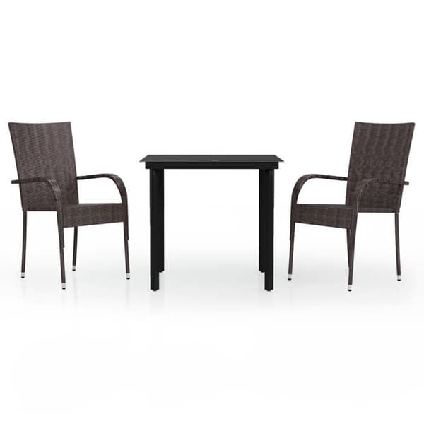 Maison Exclusive - Have spisebordssæt 3 stk Brun og sort