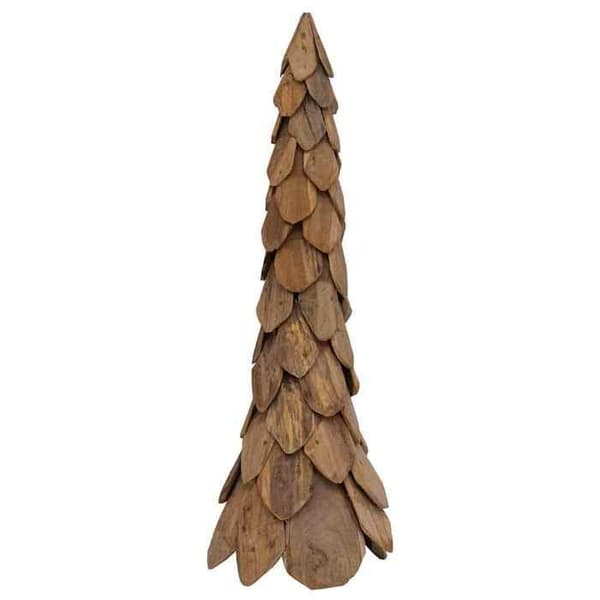 Maison Exclusive - Julgran med brun ställning 111 cm i solid teakträ brun