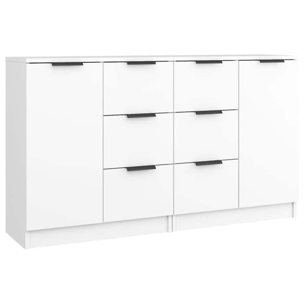 Maison Exclusive - Buffeter 2 stk hvid 60x30x70 cm Ingeniørtræ Vit