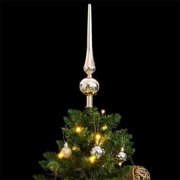 Kunstig juletræ - EKSKLUSIV HUS - 120 cm - 150 LED - 8 tilstande - Dekorative kugler