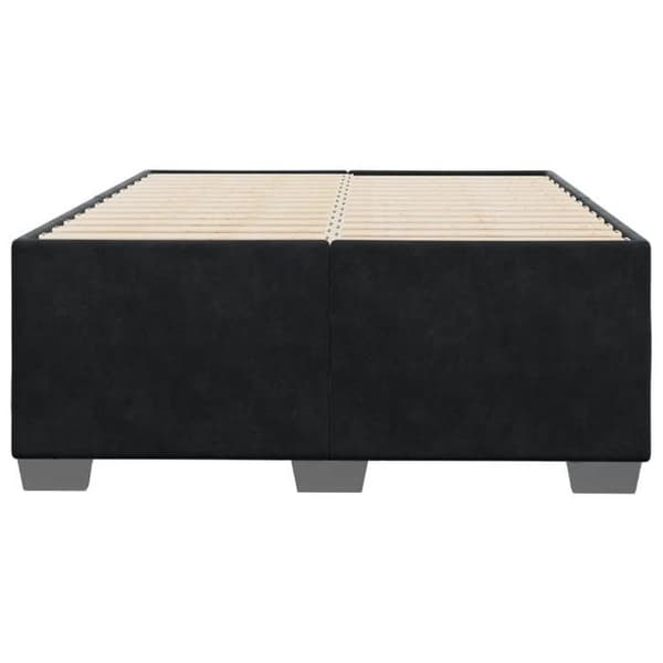 Sengestel - EKSKLUSIV HUS - 120x190 cm - Sort velour - Lamelseng - Robuste ben Svart
