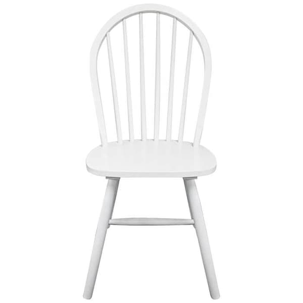 Maison Exclusive - Matstolar set om 4 vit solid gummiträ Matt vit