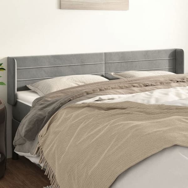 Maison Exclusive - Pääty, jossa korvat, Vaaleanharmaa 203x16x78/88 cm Sametti ljusgrått