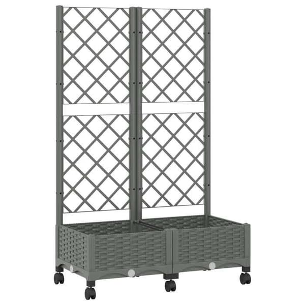 Maison Exclusive - Havebed med trellis og hjul Lys grå PP