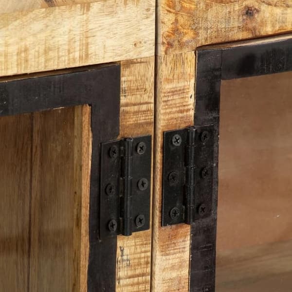 Maison Exclusive - Buffet Brun og sort 160x30x80 cm Solid rå mangotræ brunt och svart