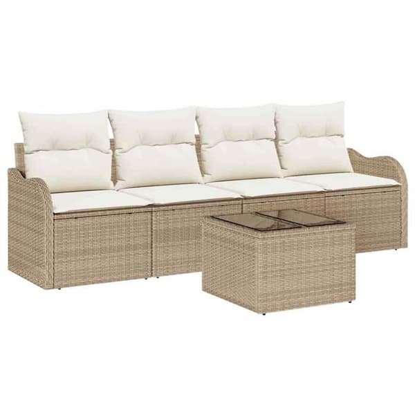Trädgårdsmöbelset - EXKLUSIV HEM - Modulär - Beige - Polyrotting - Stålram beige