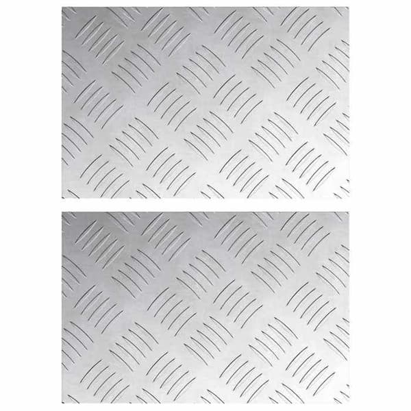 Gåafstand - EKSKLUSIV HUS - 2 dele 30 x 20 cm - Aluminium - Ternede mønster - Sølv Silver