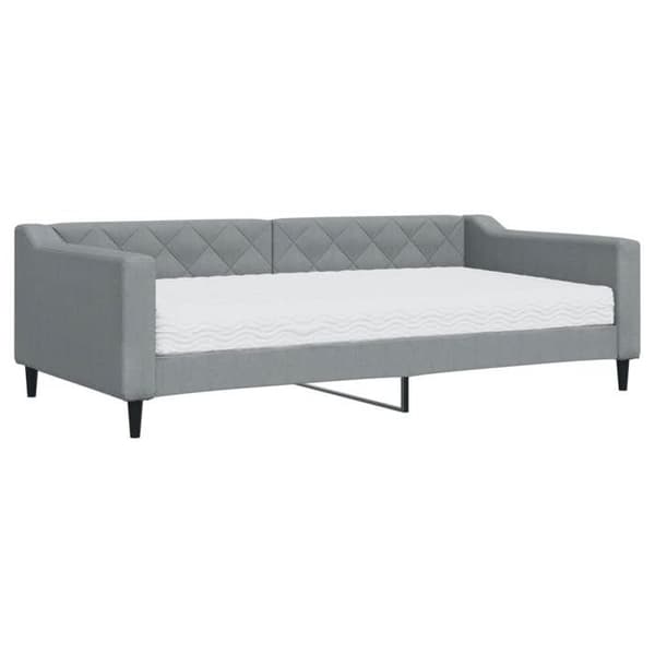 Maison Exclusive - Dagbädd med ljusgrå madrass 100x200 cm tyg Ljusgrått