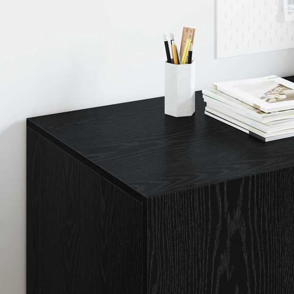 Maison Exclusive - Kontor Sort egetræ Ingeniørtræ 140 x 50 x 75 cm svart ek