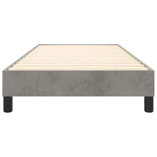 Maison Exclusive - Sengebund med lysegrå lameller 90x200 cm velour ljusgrått
