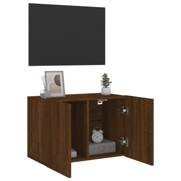 Maison Exclusive - Væghængt TV-møbel i brunt egetræ 60x30x41 cm