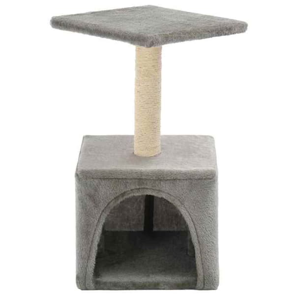 Kattetræ - Eksklusivt hus - Sisal reb kradse - 55 cm - Grå grå