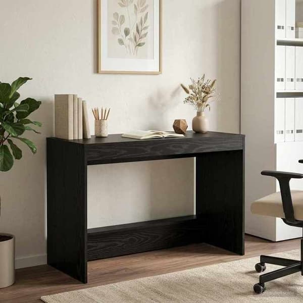 Maison Exclusive - Sengebord i sort egetræ, ingeniørtræ 100 x 45 x 75 cm svart ek