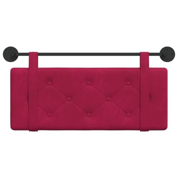 Senggavl hængende - EKSKLUSIV HUS - Rektangulær - Bordeaux velour - Knapperet - Vægmontering Bordeaux
