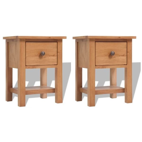 Maison Exclusive - Natborde 2 stk 36x30x47 cm massiv egetræ Ek